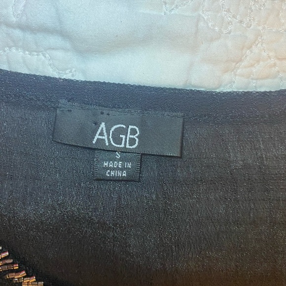 Women’s top by AGB. Black sheer with beaded neckline. NWT. MSRP $46. Sz S. - Picture 3 of 5